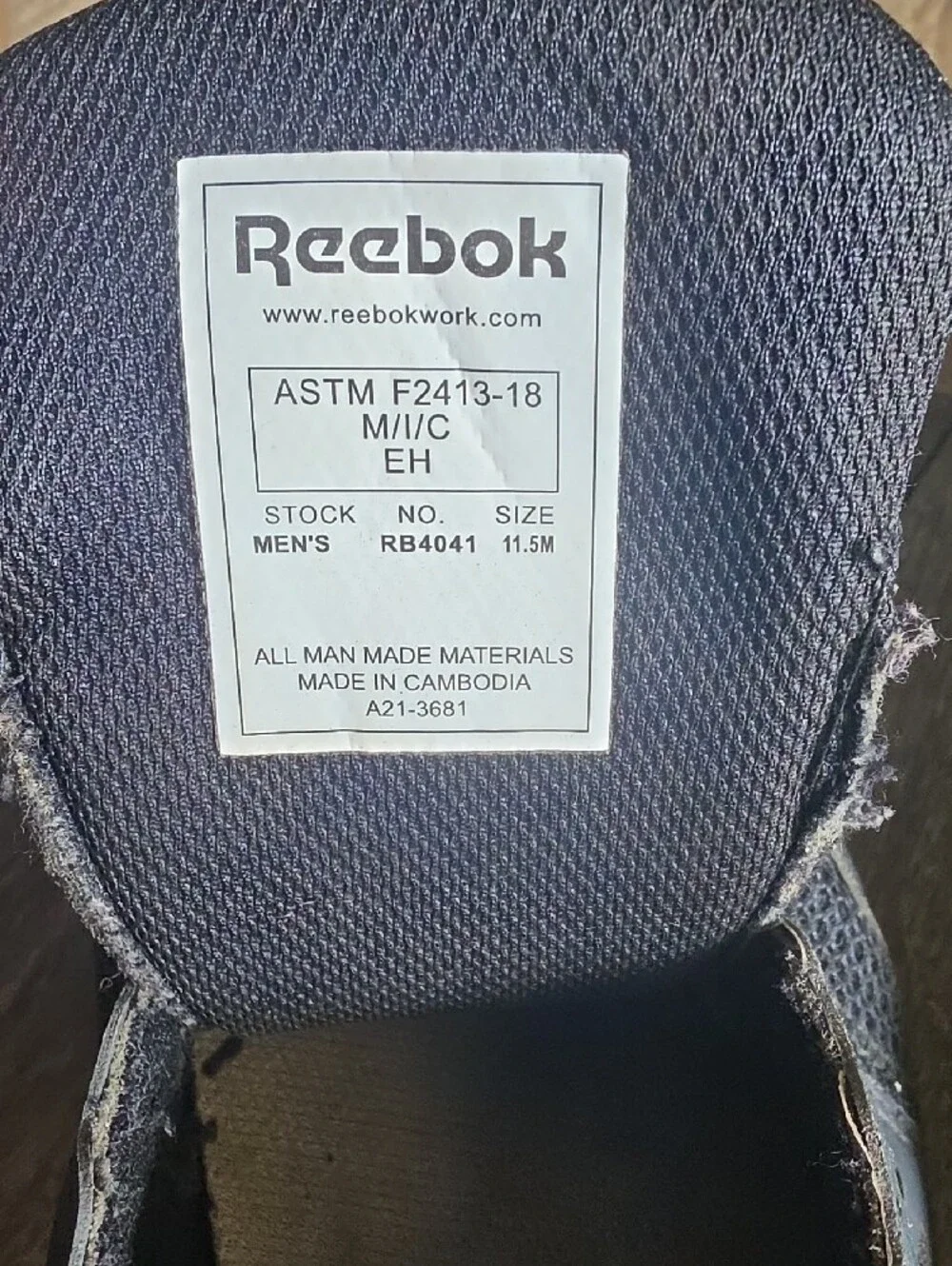 Reebok *see defects